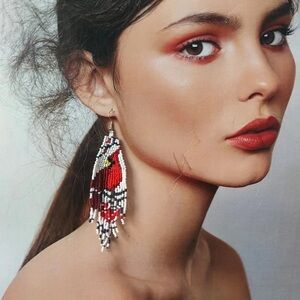 Boho Cardinal Charm Earrings